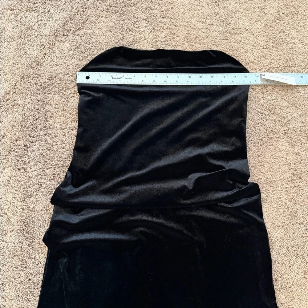 NWT new medium Anthropologie tilda strapless velvet slip dress black long